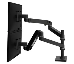 Ergotron LX Pro Doppel-Monitorarm, schwarz / Schreibtischarm für 2 Monitore