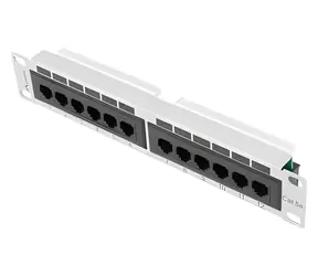 Lanberg 10" UTP 1HE grau / Patchpanel / 12 Ports / Kat. 5E