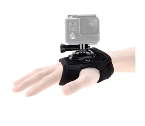 Puluz-Handschuhe mit Halterung für Action-Kamera / Handschuhe / 360° drehbarer Griff / für GoPro, DJI OSMO Action