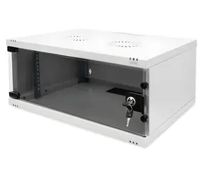 Digitus DN-38010 grau / Wandschrank / 4 HE / SOHO / 241 x 540 x 400 mm / Ganzglastür / unmontiert