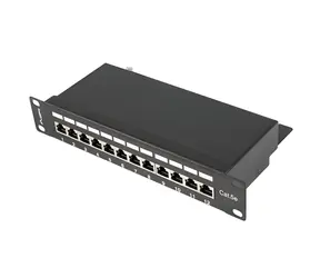 Lanberg 10" FTP 1HE schwarz / Patchpanel / 12 Ports / Kat. 5E / geschirmt