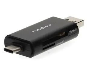 Nedis CRDRU2110BK Schwarz / Kartenleser / All-in-One / USB-C / USB-A / USB 2.0