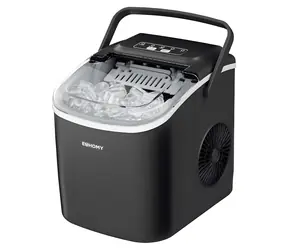 Euhomy IM016 schwarz / Eiswürfelbereiter / 12 kg/24 Std. / Selbstreinigung / Touch-Bedienung