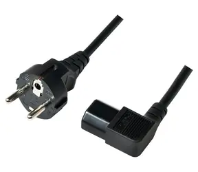 LogiLink Netzkabel CEE 7/7 - IEC C13 90° schwarz / Netzkabel / 3 m / 10 A / 250 V
