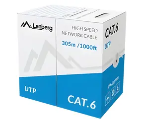 Lanberg Installationskabel Cat6 UTP grau / Installationskabel / 305 m / CU / CPR / Fluke-geprüft