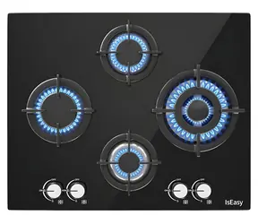 IsEasy MGBG-654A / Gaskochfeld / 4 Brenner / 8 mm gehärtetes Glas / Erdgas/Flüssiggas