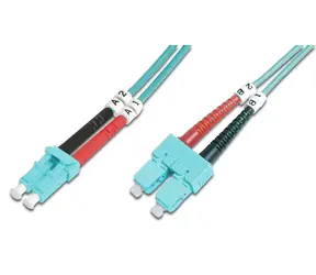 Digitus / Optisches Patchkabel / LC - SC / Multimode OM3 50/125 µm / Duplex, 1 m