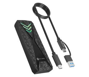 ICY BOX Spade Case 1805 schwarz / Externes Gehäuse für M.2 / M.2 NVMe PCIe SSD / USB 3.2 Gen 2 Typ-C / bis zu 2 TB / RGB
