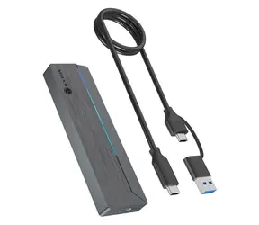 ICY BOX Externes Gehäuse für M.2 SSD RGB grau / Externes Gehäuse / M.2 SATA/NVMe / USB 3.2 Gen 2 / USB-C