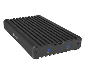 Icy Box Externes Gehäuse für 2x SSD / Externes Gehäuse / 2,5" SATA / USB 3.2 Gen 2x2 Typ-C