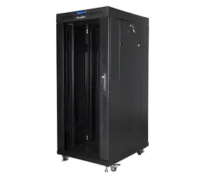 Lanberg FF01-8037-12BL schwarz / Rack-Gehäuse / 19" / 37 HE / 800 x 1000 mm / Glastür / LCD-Display