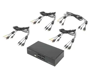 Digitus DS-12880 schwarz / KVM-Switch / 4 Ports / HDMI 4K / USB 2.0 Hub / Audio
