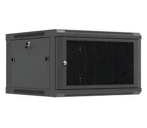 Lanberg Wandrack 19" 6U 600×600 schwarz / Wandmontage / Perforierte Tür / Flach verpackt