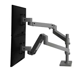 Ergotron LX Pro Doppel-Monitorarm, grau / Schreibtischarm für 2 Monitore