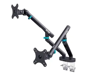 Digitus Monitorhalterung für 2 Monitore (35 Zoll), schwarz / Monitorhalterung / mechanische Feder / VESA 75x75, 100x100 / bis zu 10 kg