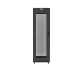 Lanberg Rack 42U schwarz / Rack-Schrank / 19" / 600 x 1000 mm / Flach verpackt / Lochtür / LCD