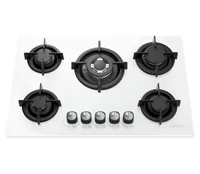 IsEasy MGBG-775 weiß / Gaskochfeld / 5 Brenner / Glas / NG/LPG