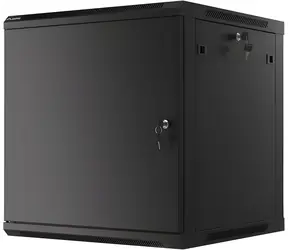 Lanberg WF01-6612-00B schwarz / Wandschrank / 19" / 12 HE / 600 × 600 mm / Metalltür / Flachverpackung
