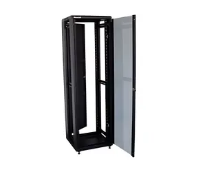 Xtendlan 47U/600x800 schwarz / Rack-Schrank / Glastür / geschlossene Rückwand