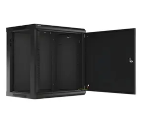 Lanberg WF01-6412-00B schwarz / Wandschrank / 19" / 12 HE / 600 × 450 mm / Metalltür