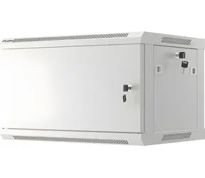 Lanberg WF01-6406-00S grau / Wandmontage-Rack 19" / 6 HE / 600 × 450 mm / Metalltür / flach verpackt