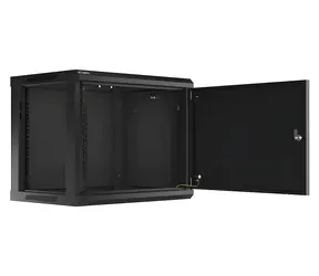 Lanberg WF01-6409-00B schwarz / Wandschrank / 19" / 9 HE / 600 x 450 mm / Metalltür / flach verpackt