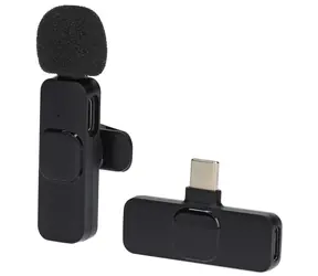 Nedis Kabelloses Lavalier-Mikrofon, Schwarz / USB-C / 360°-Rundumsicht / Ein-/Ausschalter / 1,8 m Kabel