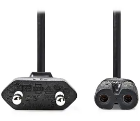 Nedis Euro-Netzkabel - IEC-320-C7 schwarz / Netzkabel / gerade-gerade / 0,5 m