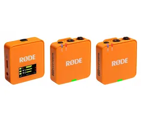 Rode Wireless GO Gen 3 orange / Drahtlos-Mikrofonsystem / 2x Sender und 1x Empfänger / 3,5-mm-Klinkenstecker / USB-C