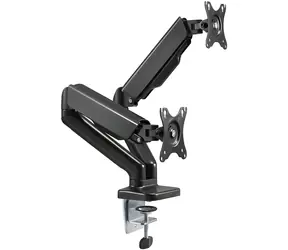 Goobay Tischhalterung für zwei Monitore, schwarz / Monitorhalterung / Gasfeder