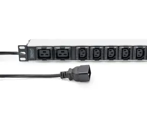 Digitus DN-95427 / Steckdosenleiste / 19 Zoll 1 HE / 10x C13/C19 / 3600 W / Kabel 2 m IEC C20