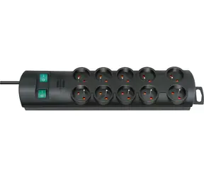 Brennenstuhl Primera-Line schwarz / Steckdosenleiste / 10 Steckdosen / 2 m / 2 schaltbare Gruppen