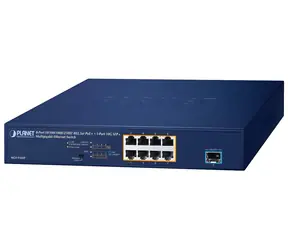 Planet PoE-Switch 8x1Gb/2,5Gb + 1xSFP+ 10Gb / PoE-Switch / VLAN / PoE 802.3at / 120W