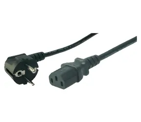LogiLink Netzkabel CEE7/7-C13 90° schwarz / Netzkabel / 3 m / 250 V / 10/16 A