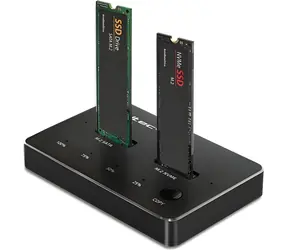 Qoltec Dockingstation für 2x SSD M.2 NVMe/SATA / Dockingstation / USB-C / DUAL 2x2TB