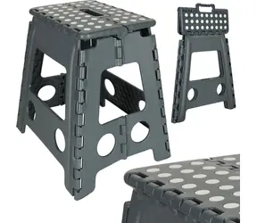 KIK Klapphocker grau / Hocker / rutschfest / Tragkraft 150 kg / Höhe 39,5 cm