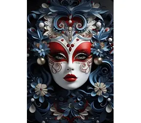 Diamantmalerei - Maske / 30 x 40 cm