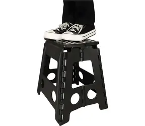 KIK Klapphocker schwarz / Hocker / Höhe 39,5 cm / Belastbarkeit 150 kg