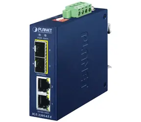 Planet IGT-2205AT-E / Industrieller Konverter / 2x 1000Base-T / 2x 1000Base-X SFP / IP40 / -40 bis 75 °C / 12-58 V DC