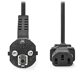 Nedis Netzkabel IEC-320-C13 - Schuko-Winkelstecker, schwarz / Netzkabel / 230 V / 10 A / 3 m