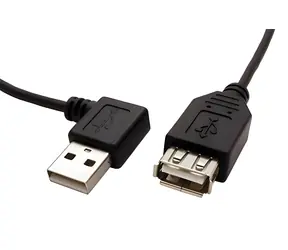 Goobay USB 2.0 Verlängerungskabel AA M/F abgewinkelt rechts schwarz / USB-Kabel / 30 cm / USB 2.0