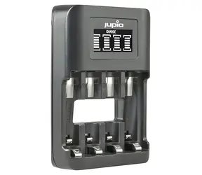 JUPIO LCD Ultra-Schnellladegerät / Akkuladegerät / USB / 4X AA/AAA
