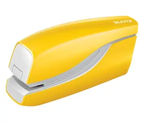 Leitz NeXXt Wow 5566 gelb / Elektrischer Hefter / bis zu 10 Blatt / Betrieb mit 4X AAA-Batterien