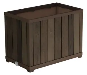 Keter Deco Rechteckiger hoher Pflanzkübel Walnuss / Pflanzkübel / 78,5 x 20 x 48 cm