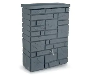Prosperplast Regentonne MAURANO grauer Granit / 300 l / 40 x 118 cm