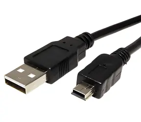 OEM -Kabel USB 2.0 - Mini-USB 5-Pin Stecker/Stecker, schwarz / Kabel / Alternative für Nikon UC-E4, UC- E5, Olympus CB-USB4 / 1,5 m