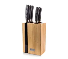 G21 Gourmet Rustic / Messerset / 5-teilig / Bambusblock