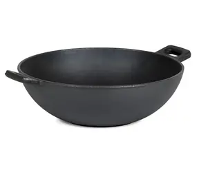 G21 Wok-Grillpfanne aus Gusseisen / Grillbesteck / Gusseisen