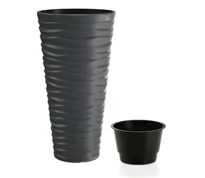 Prosperplast SAND SLIM Blumentopf anthrazit / 34,9 cm / 37 l / Kunststoff