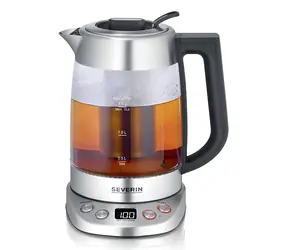 Severin WK 3480 Edelstahl/Transparent / Wasserkocher / 3000 W / 1,7 l / Glas + Edelstahl